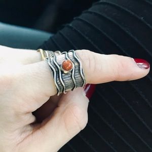 Detailed Sterling Silver Sunstone Ring